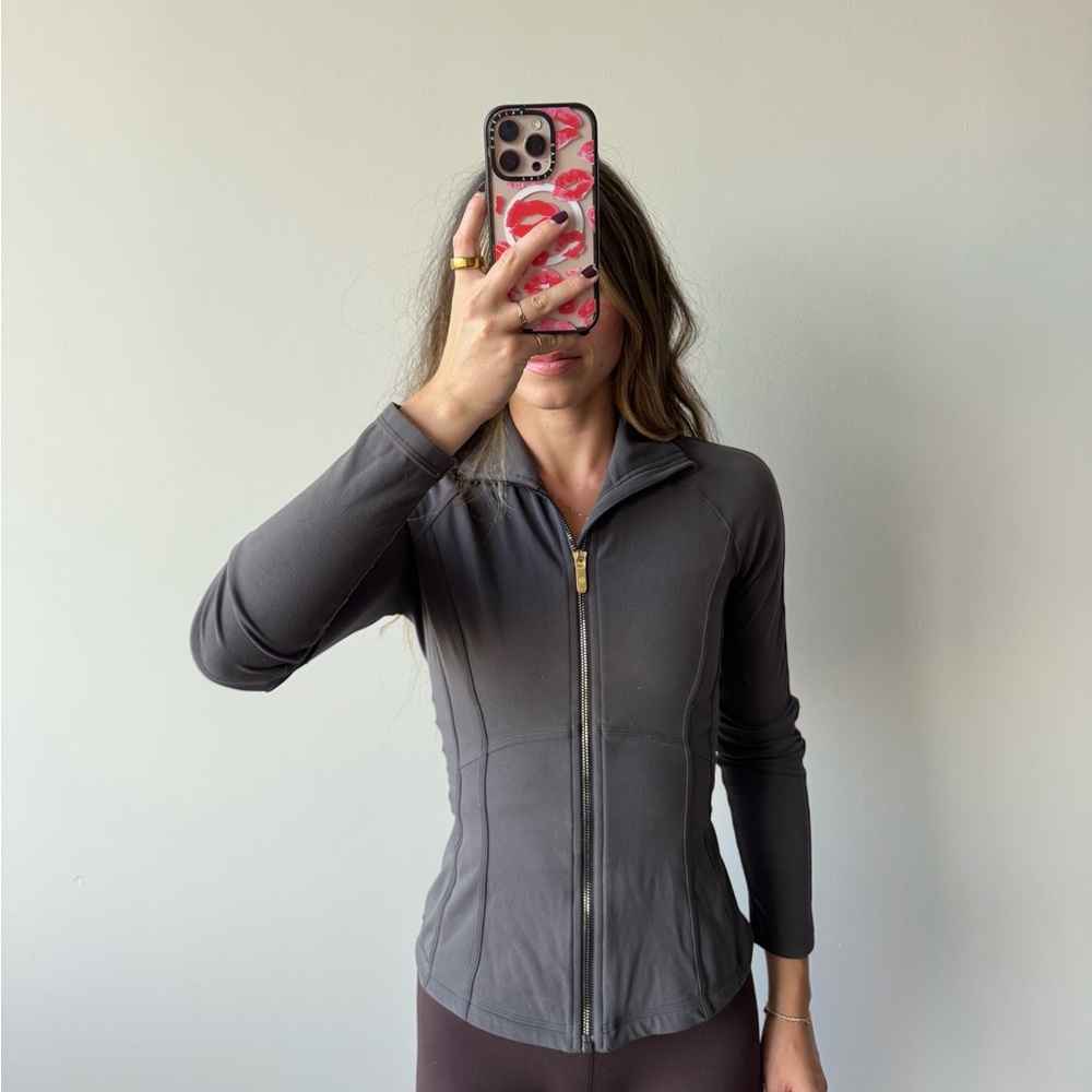 Lululemon Gray jacket Gold Zipper